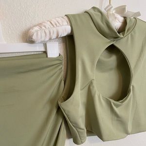 Super cute cut out crop top and matching body-con skirt